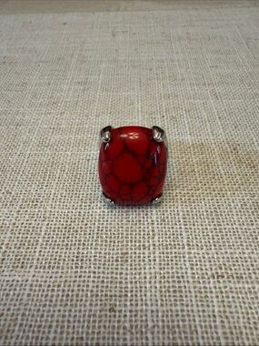Red Stone Statement Ring - Size 8